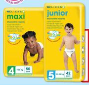 Clicks Disposable Nappies Value Pack New Born-2's