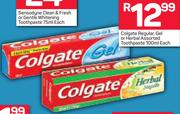 Colgate Regular, Gel Or Herbal Toothpaste-100ml Each