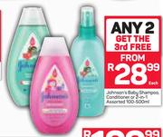 Johnson's Baby Shampoo, Conditioner Or 2 In1-100-500ml Each
