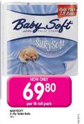 Baby Soft 2 Ply Toilet Rolls-Per 18 Roll Pack
