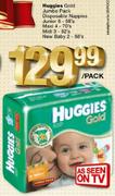 Huggies Gold Jumbo Pack Disposable Nappies New Baby2-88's Per Pack