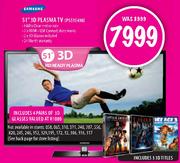 Samsung 51" 3D Plasma TV(PS51E490)
