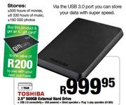 Toshiba 2.5" 500GB External Hard Drive