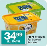 Flora Medium Fat Spread Assorted-1kg each