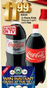 Coca-Cola Regular/Light/Zero/Tab-2Ltr Each