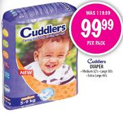 Cuddlers Diaper Medium 52's,Large 50's,Extra Large 44's