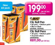 BIC Clic Ball Pen-60 Pack
