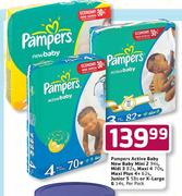Pampers Active Baby New Baby Maxi 4-70's Per Pack