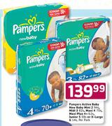 Pampers Active Baby New Baby Junior 5-58's Per Pack 