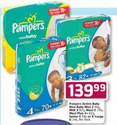 Pampers Active Baby New Baby X-Large 6-54's Per Pack