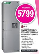 LG Platinum Silver Bottom Freezer Fridge With Water Dispenser-296l