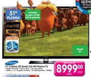 Samsung 51" (130cm) 3D Smart Full HD Plasma TV (PS51E550)