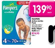 Pampers Active Jumbo Pack-54's/58's/62's/70's/82's/94's