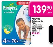 Pampers Baby Wipes Refill 3+1-256's