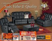 Casablanca 3 Piece 3 Action Leather Uppers Lounge Suite