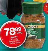 Jacobs Kronung Regular/Mild Coffee-200g Each