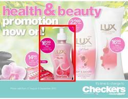 Checkers Gauteng : Health & Beauty (27 Aug - 9 Sep), page 1