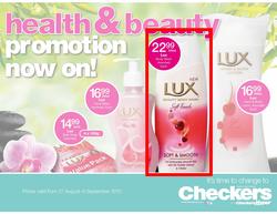 Checkers Gauteng : Health & Beauty (27 Aug - 9 Sep), page 1
