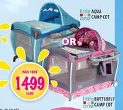 Little One Aqua Camp Cot Or Butterfly Camp Cot-Each
