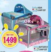 Little One Aqua Camp Cot Or Butterfly Camp Cot-Each