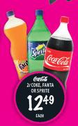 Coco-Cola Coke,Fanta Or Sprite-2Ltr Each