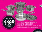 Tissolli 12 Piece Saphire Stainless Steel Cookware Set-Per Set