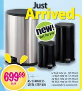 Stainless Steel Black Metal Bin-45ltr