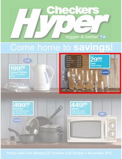 Checkers Hyper Western Cape : Come Home to Savings (22 Oct - 4 Nov), page 1