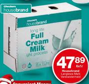 Housebrand Long Life Full Cream Milk-6x1ltr 