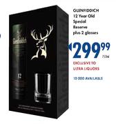 Glenfiddich 12 Year Old Special Reserve 750ml Plus 2 Glasses