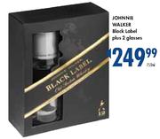 Johnnie Walker Black Label 750ml + 2 Glasses