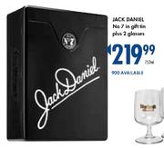 Jack Daniel No 7 In Gift Tin 750ml Plus 2 Glasses
