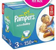 Pampers Active Baby Midi 150's Per Pack
