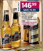 Buy A Miller Genuine Draft-24x330ml And Get A Miller Genuine Draft-4x500ml Cans Pack Free