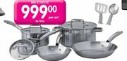 T-FAL 10 Piece Stainless Steel Cookware Set Per Set 