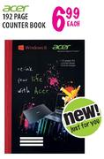 Acer 192 Page Counter Book Each