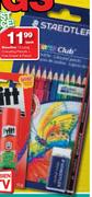 Staedtler 12 Long Colouring Pencils+Free Eraser & Pencil-Per Pack