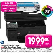 HP 4-in-1 Mono Lser Printer(M1217NFW) plus 85A Black Laser Toner