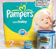 Pampers Active Baby Nappies Jumbo Pack Size 5 Junior-58's/Size 6 X-Large-54's-Each