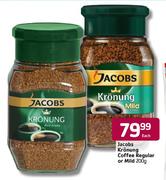 Jacobs Kronung Coffee Regular or Mild-200gm Each