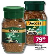 Jacobs Kronung Coffee Regular Or Mild-200g Each