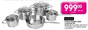 Home 9 Piece Stainless Steel Cookware Set 
