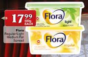 Flora Regular/Light Medium Fat Spread-500gm Each