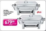 Global 2 Pack Value Chafing Dish-8L