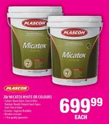Plascon Micatex White or Colours-20Ltr Each
