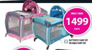 Little One Butterfly Camp Cot Or Aqua Camp Cot Each