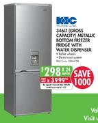 KIC Metallic Bottom Freezer Fridge with Water Dispenser-346Ltr