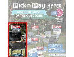 Pick n Pay Hyper : Make the most of the outdoors (17 Mar - 1 Apr 2013), page 1