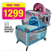Little One Aqua Or Butterfly Camp Cot Each