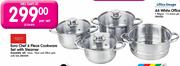 Legend Euro Chef 6 Piece Cookware Set with Steamer-16cm, 18cm and 20cm Pots with Lids